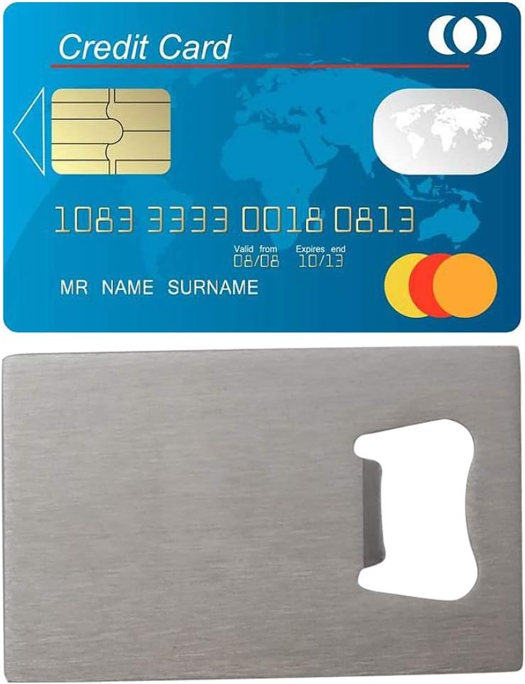 Personalized Beer Bottle Opener: Stainless Steel Credit Card Size