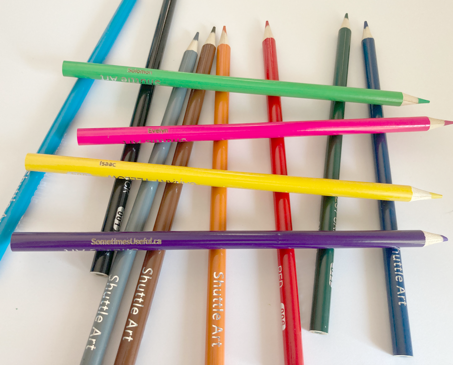 Personalized Laser Engraved Coloured Wooden Pencils (Set of 12)