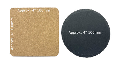 6-Piece Drinks Coaster Set - Cork & Slate, Square & Round:  Sip in Style