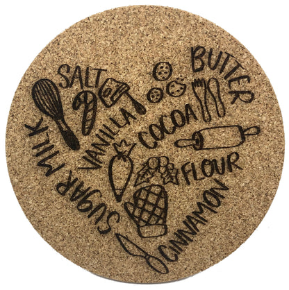 Premium 7" Cork Trivet Heat Pad Set of 3: Personalized and Eco-Friendly