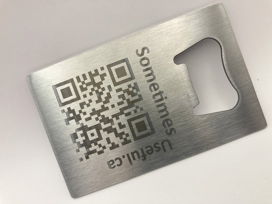 Personalized Beer Bottle Opener: Stainless Steel Credit Card Size